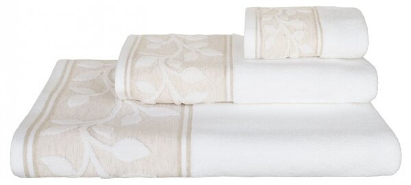 SCAN QUILT Bavlnený s ľanom PURA - uteráky, osušky bežová Bavlna/modal 50x100 cm