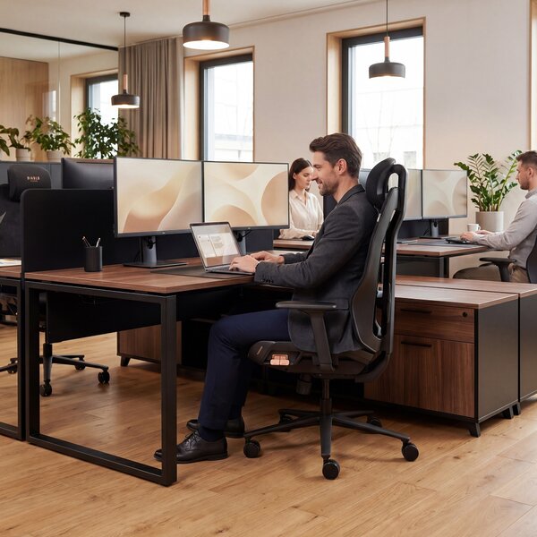 Ergonomická kancelárska stolička čierna V-Flash Ultra Black