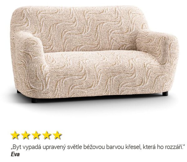 Bielastické poťahy BRILLANTE béžové trojkreslo (š. 170 - 220 cm)