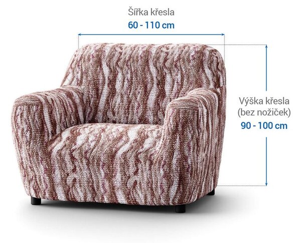 Bielastické poťahy OCEANO NOVÉ hnedo-vínové kreslo (š. 60 - 110 cm)