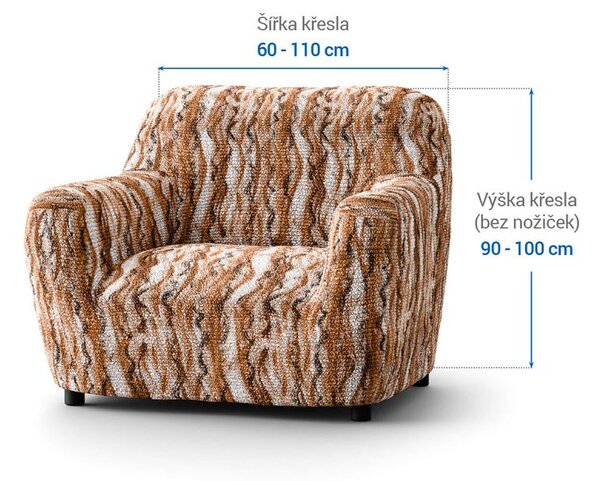 Bielastické poťahy OCEANO NOVÉ tehlové kreslo (š. 60 - 110 cm)