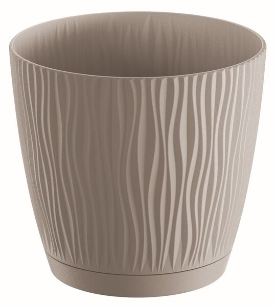 Prosperplast Kvetináč Sandy s miskou mocca, variant 16,8 cm