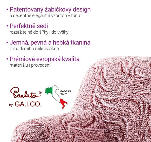 Bielastické poťahy BRILLANTE bordó rohová sedačka (š. 350 - 530 cm)