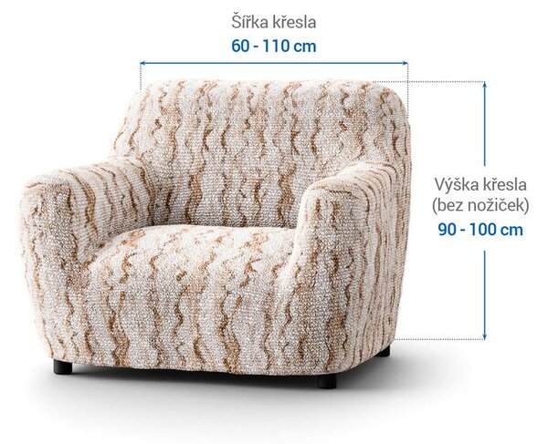 Bielastické poťahy OCEANO NOVÉ béžové kreslo (š. 60 - 110 cm)
