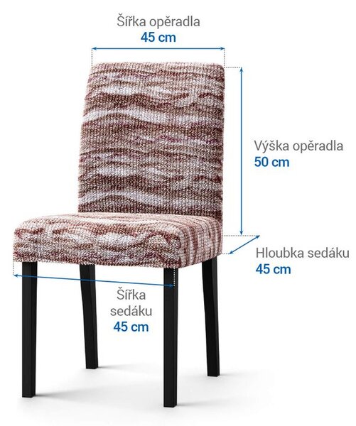 Bielastické poťahy OCEANO NOVÉ hnedo-vínové stoličky s operadlom 2 ks (45 x 45 x 50 cm)