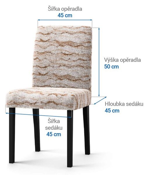 Bielastické poťahy OCEANO NOVÉ béžové stoličky s operadlom 2 ks (45 x 45 x 50 cm)