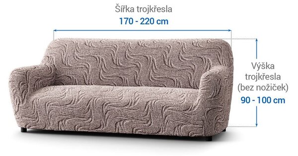 Bielastické poťahy BRILLANTE hnedé trojkreslo (š. 170 - 220 cm)