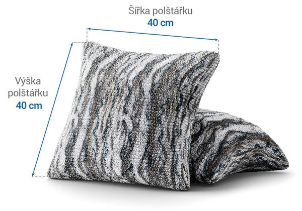 Bielastické poťahy OCEANO NOVÉ šedo-modré obliečky na vankúšiky 2 ks ( 40 x 40 cm)