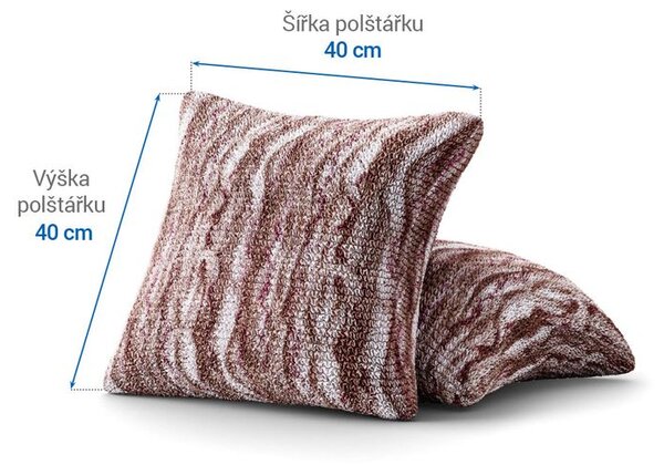 Bielastické poťahy OCEANO NOVÉ hnedo-vínové obliečky na vankúšiky 2 ks ( 40 x 40 cm)