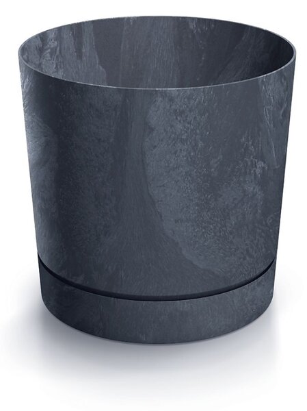 Prosperplast Kvetináč TUBOS P betónový efekt antracitová matná, variant 14,8 cm