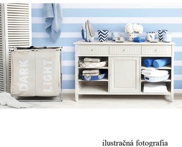 KONDELA Látkový kôš na bielizeň, sivobéžová, LAUNDRY NEW TYP 3