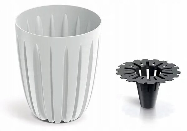Prosperplast Kvetináč Warios Eco Wood biely, variant 16,3 cm