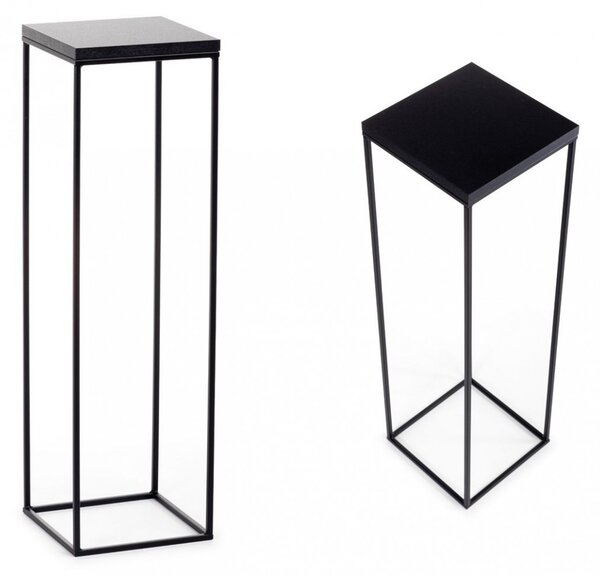 HowHomely Kvetinový stojan CHARR 80 cm čierny