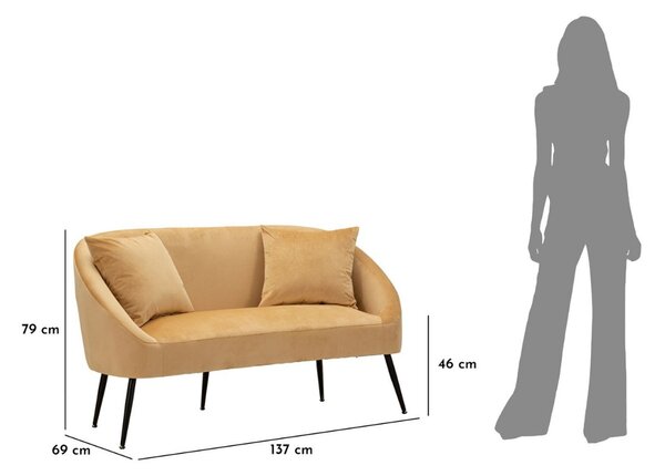 Dizajnová pohovka Caerwyn 137 cm hnedá / čierna