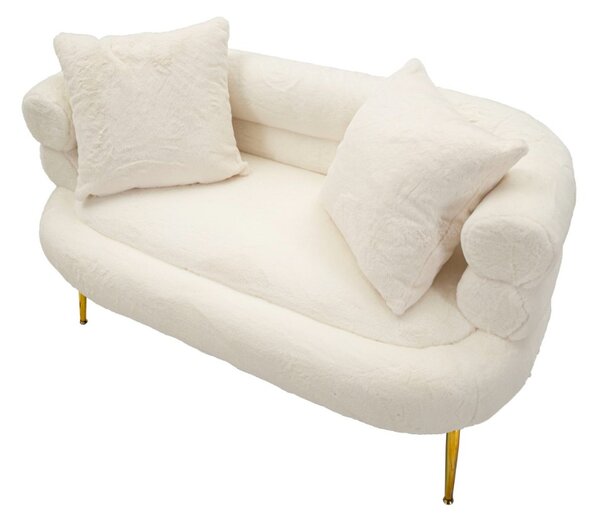 Dizajnová pohovka Harmony 133 cm biela / zlatá