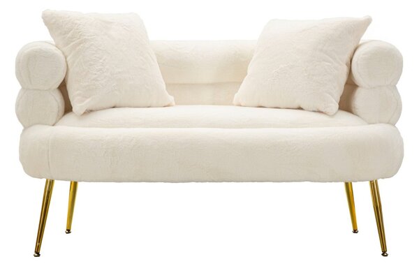 Dizajnová pohovka Harmony 133 cm biela / zlatá