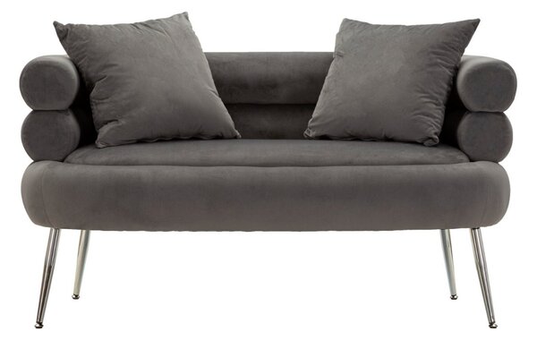 Dizajnová pohovka Harmony 133 cm sivá / strieborná