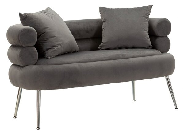 Dizajnová pohovka Harmony 133 cm sivá / strieborná