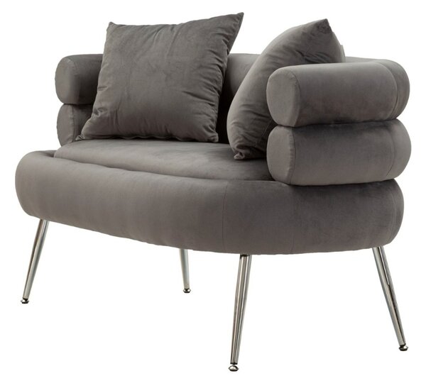 Dizajnová pohovka Harmony 133 cm sivá / strieborná