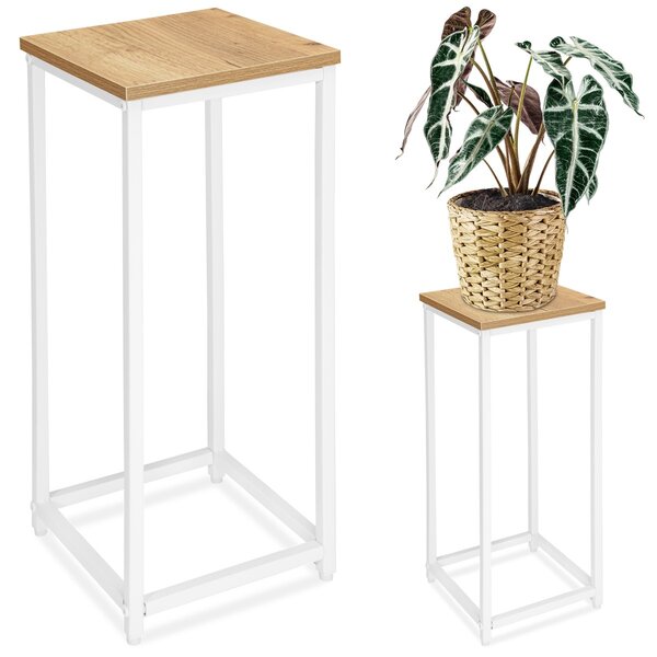 TZB Kvetinový stojan Loft Arben 60 cm biely/dub Craft