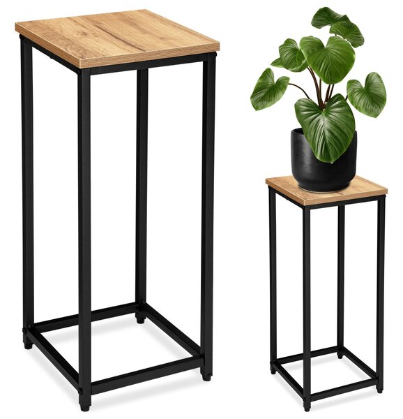 TZB Kvetinový stojan Loft Arben 60 cm čierny/dub Craft