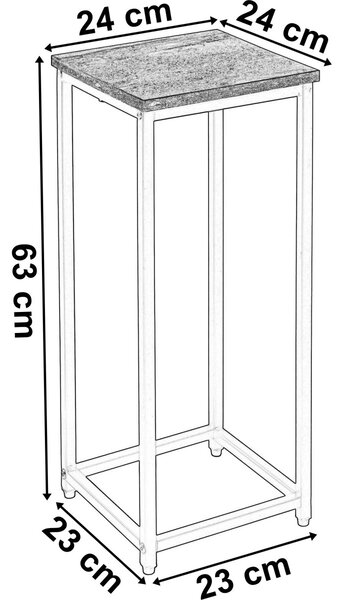 TZB Kvetinový stojan Loft Arben 60 cm biely/dub Craft
