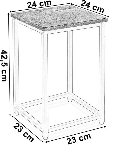 TZB Kvetinový stojan Loft Arben 40 cm čierny/dub Craft