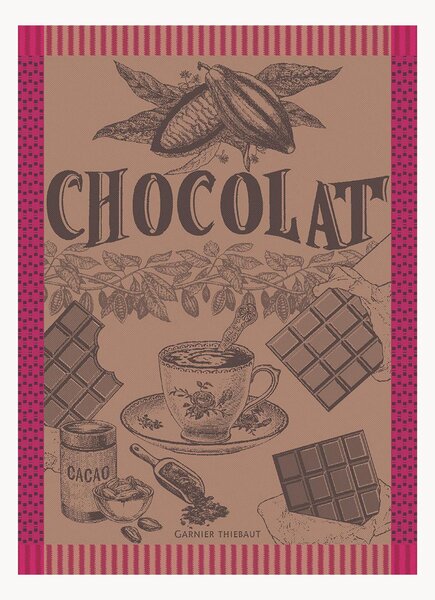 Žakárové kuchynské utierky Tasse De Choco Fuchsia, 4 ks