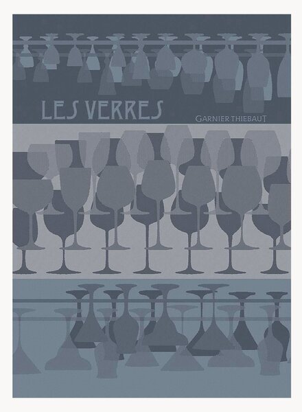 Žakárové kuchynské utierky Les Verres A Pied Denim, 4 ks