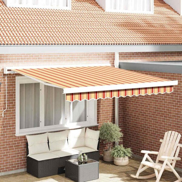 Maison Exclusive – Manuálna markíza, 3 x 2,5 m, pruhovaná (žltá, oranžová a biela)