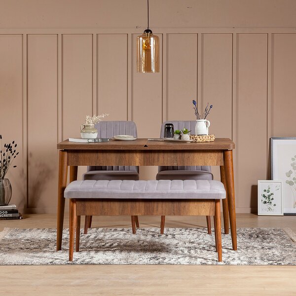 Kalune Design Lavica VINA I s úložným priestorom 110 cm orech/šedá