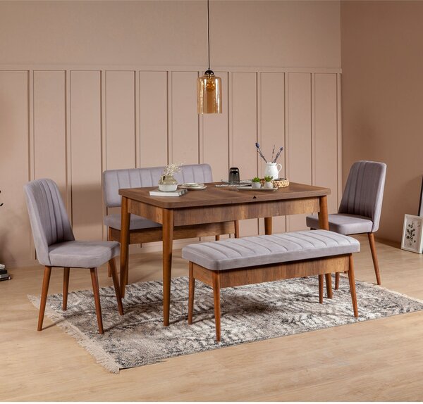 Kalune Design Lavica VINA I s úložným priestorom 110 cm orech/šedá