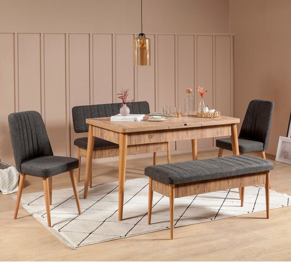 Kalune Design Lavica VINA s úložným priestorom 110 cm borovica atlantic/antracitová