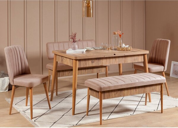 Kalune Design Lavica VINA s úložným priestorom 110 cm borovica atlantic/béžová