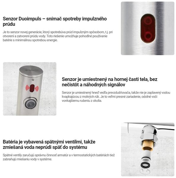 Deante Sense, bezdotyková umývadlová batéria s reguláciou teploty, napájanie 230/6V, čierna matná, DEA-BQR_N29V