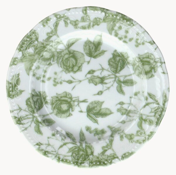Porcelánové dezertné taniere Wienna Green Roses, 6 ks