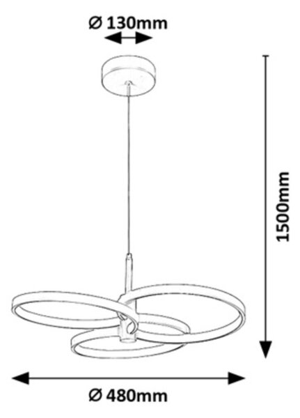 Rabalux 72400 LED závesné stropné svietidlo Isidora | 50W integrovaný LED zdroj | 4000lm | 3000-6500K | diaľkové ovládanie | stmievač | na lanku | béžová