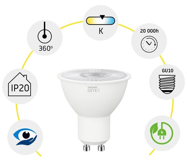 TooLight LED žiarovka GU10 7W RSL043 teplá biela