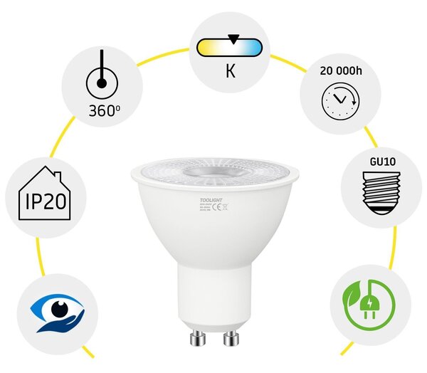 TooLight LED žiarovka GU10 7W RSL043 teplá biela