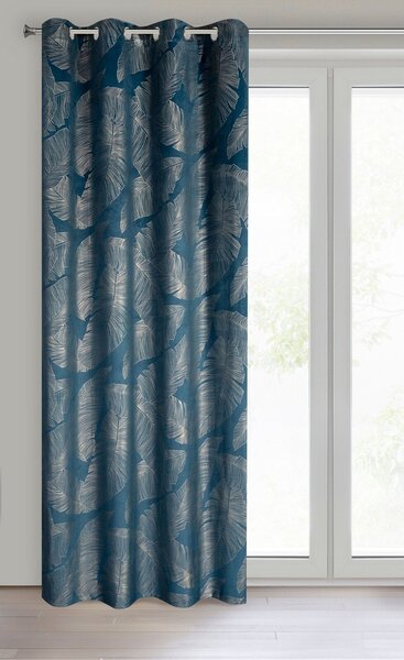 ZATEMŇOVACÍ ZÁVES NA KRÚŽKOCH LIMITED COLLECTION MUSA2 140X250 CM TMAVOMODRÁ