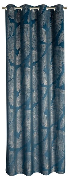 ZATEMŇOVACÍ ZÁVES NA KRÚŽKOCH LIMITED COLLECTION MUSA2 140X250 CM TMAVOMODRÁ