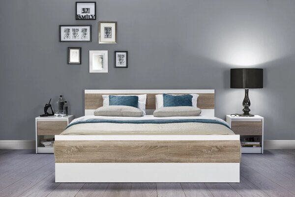 Szynaka Nočný stolík Wenecja 05 42 cm biely/dub Sonoma