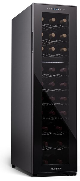 Klarstein Shiraz 27 Duo, chladnička na víno, 2 zóny, 83 l/27 fliaš, 5-18 / 5-18 °C, dotykové ovládanie