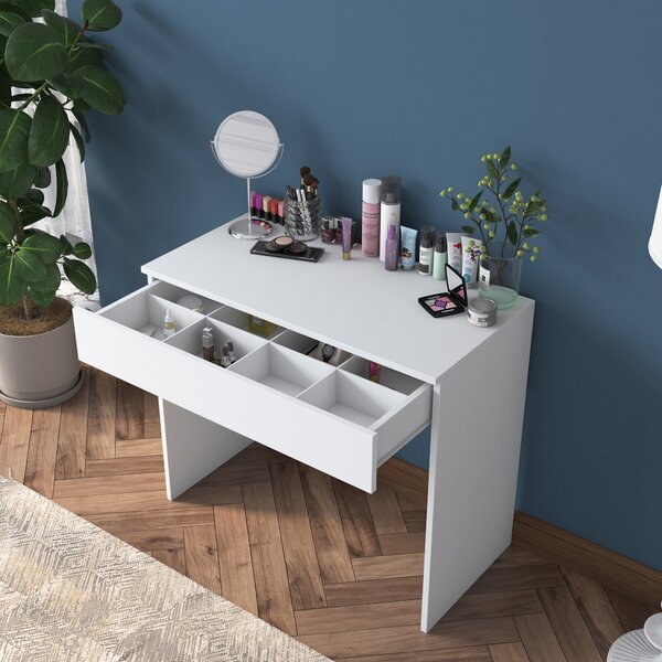Kalune Design Minimalistický toaletný stolík Alisson biely
