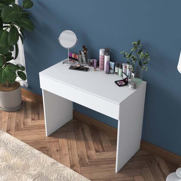 Kalune Design Minimalistický toaletný stolík Alisson biely