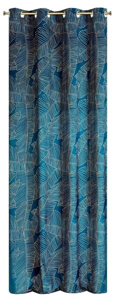 ZATEMŇOVACÍ ZÁVES NA KRÚŽKOCH LIMITED COLLECTION MUSA2 140X250 CM TMAVOMODRÁ