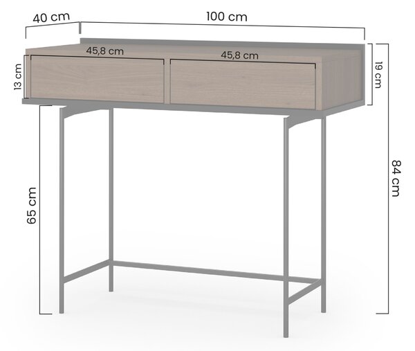 Elegantná toaletka Zenar 100 cm so zásuvkami - orech / čierna