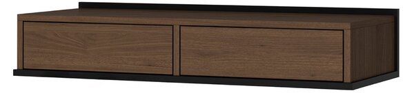Závesná toaletka Zenar 100 cm so zásuvkami - elegantný orech / čierny
