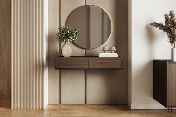 Závesná konzola Zenar 100 cm so zásuvkami - elegantný orech / čierny