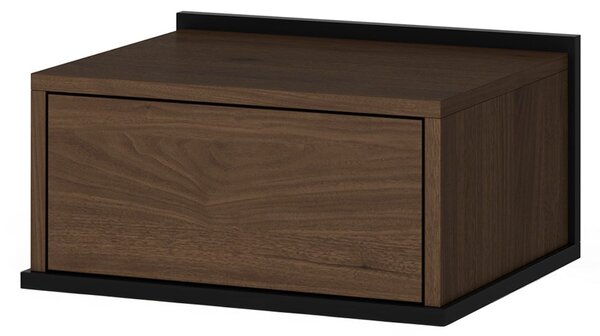 Závesná nočná skrinka Zenar so zásuvkou 50 cm - elegantný orech / čierna